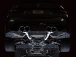 awe tuning track edition cat-back exhaust for bmw g8x m3/m4 - chrome silver tips bmw m3 m4 g80 g82 g8x iconic garage
