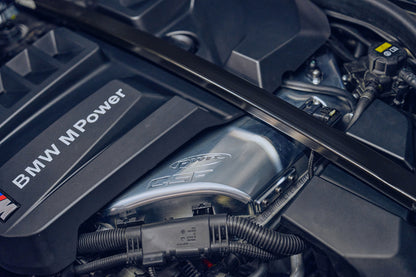 csf bmw m2/m3/m4 s58 comp & non-comp (g8x) charge-air cooler manifold - raw billet bmw m3 m4 g80 g82 g8x iconic garage