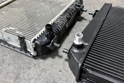 csf bmw g8x m3/m4/m2 high-performance auxiliary radiator - single radiator bmw m3 m4 g80 g82 g8x iconic garage