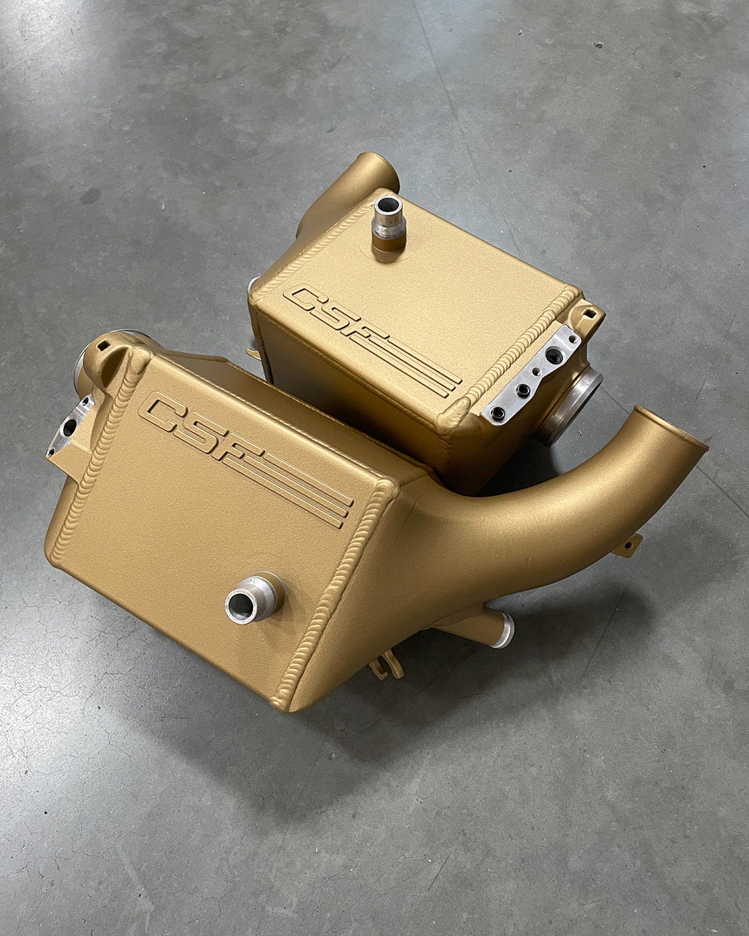 CSF 16-21 BMW M5 (F90) / 17-21 BMW M8 (F91/F92/F93) Twin Charge-Air-Cooler Set - Carbon Gold Matte - F92 M8 Coupe