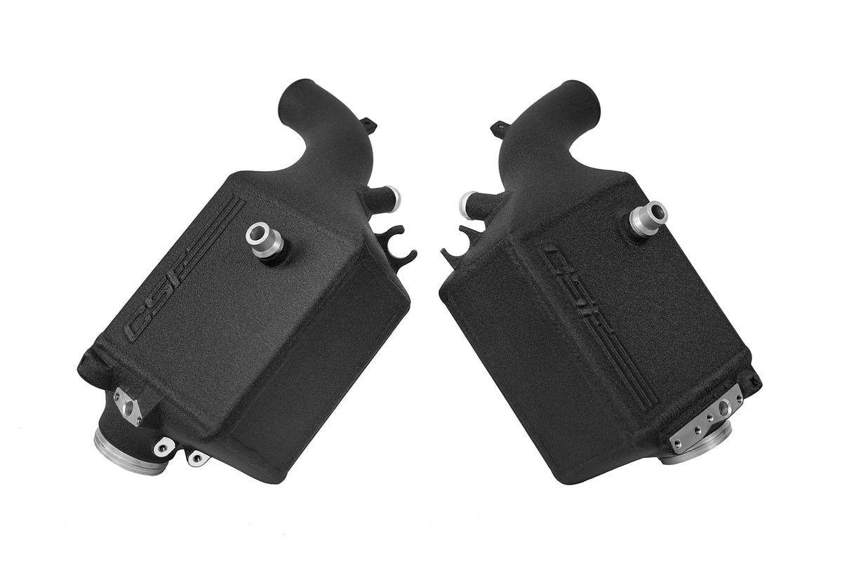 CSF 16-21 BMW M5 (F90) / 17-21 BMW M8 (F91/F92/F93) Twin Charge-Air-Cooler Set - Crinkle Black - F92 M8 Coupe