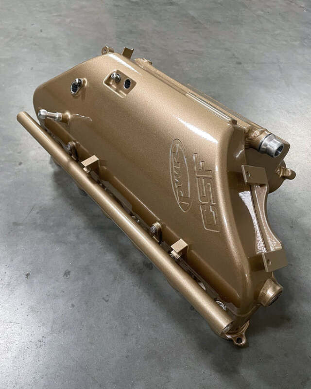csf bmw m2/m3/m4 s58 (g8x) charge-air cooler manifold - bismark gold bmw m3 m4 g80 g82 g8x iconic garage
