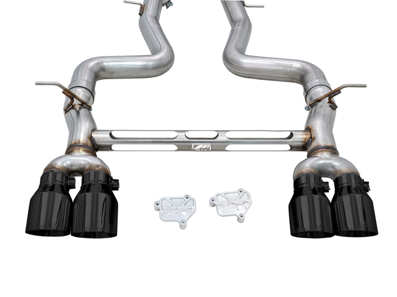 awe tuning bmw f8x m3/m4 track edition cat-back exhaust - diamond black tips bmw m3 m4 f80 f82 f8x iconic garage