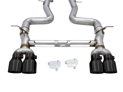 awe tuning bmw f8x m3/m4 track edition cat-back exhaust - diamond black tips bmw m3 m4 f80 f82 f8x iconic garage
