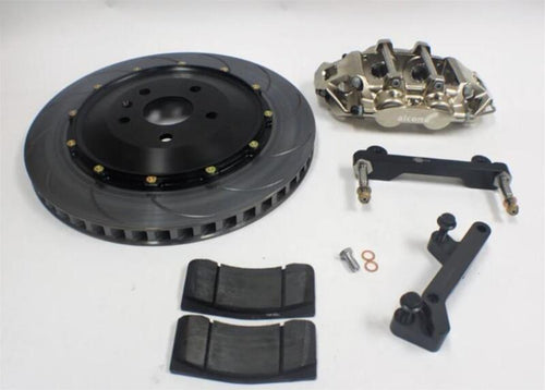 alcon bmw e90/e92 m3 6 piston 355x28mm rear race kit - nickle plated bmw m3 e92 e9x iconic garage