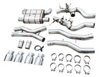 awe tuning switchpath cat-back exhaust for bmw g8x m3/m4 - chrome silver tips bmw m3 m4 g80 g82 g8x iconic garage