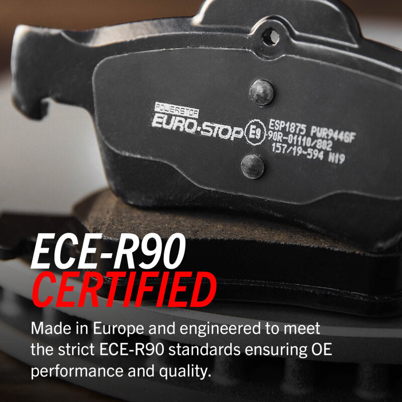 power stop bmw m4 euro-stop ece-r90 rear brake pads f8x bmw m3 m4 f80 f82 f8x iconic garage