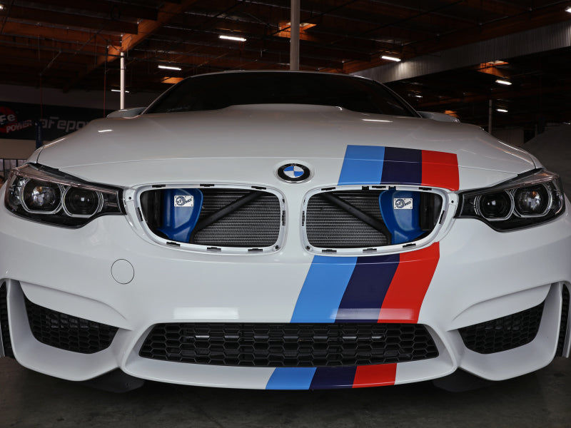 afe magnum force dynamic air scoop bmw m3/ m4 - blue f8x bmw m3 m4 f80 f82 f8x iconic garage