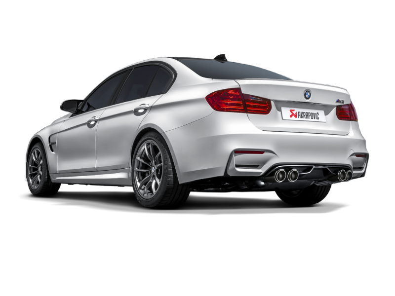 akrapovic bmw m3/m4 (f80/f82) slip-on line (titanium) (req. tips) bmw m3 m4 f80 f82 f8x iconic garage
