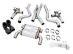 awe tuning bmw f8x m3/m4 switchpath cat-back exhaust - diamond black tips bmw m3 m4 f80 f82 f8x iconic garage
