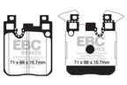 ebc bmw m3 3.0 twin turbo (f80) redstuff rear brake pads bmw m3 m4 f80 f82 f8x iconic garage