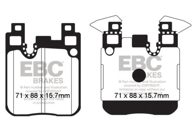 ebc bmw m3 3.0 twin turbo (f80) redstuff rear brake pads bmw m3 m4 f80 f82 f8x iconic garage