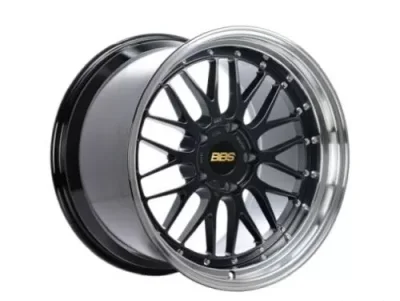 BBS LM 19x9.5 ET22 5x120 Black w/ Blue Metallic Flake / Diamond Cut Lip