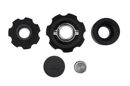 The Ultimate BMW Billet Oil Cap - With -10 AN to ORB Swivel Fitting - NRW Design BMW performance part - Iconic Garage