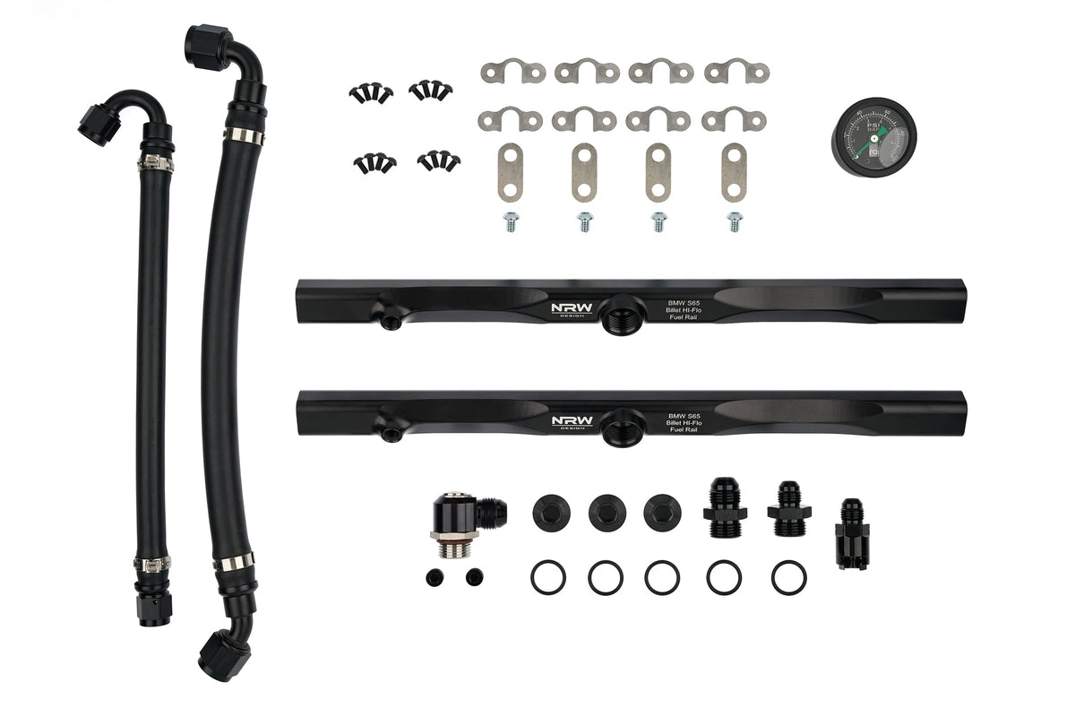 E9x S65 Billet Fuel Rail System - Stock Fuel System + Radium Fuel Gauge - NRW Design BMW performance part - Iconic Garage