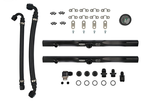 E9x S65 Billet Fuel Rail System - Stock Fuel System + Radium Fuel Gauge - NRW Design BMW performance part - Iconic Garage