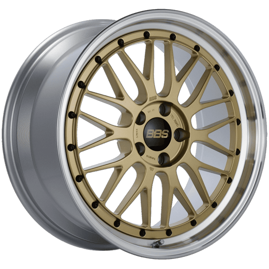 BBS LM 19x9.5 ET38 5x112 Gold Center / Diamond Cut Lip