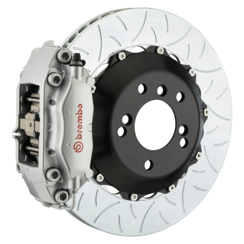 brembo m3 (e90/e92/e93) rear gt bbk 4 piston cast 345x28 2pc rotor slotted type-3-silver bmw m3 e92 e9x iconic garage