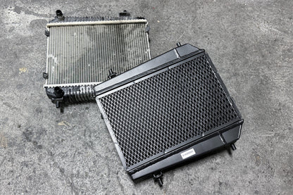 csf bmw g8x m3/m4/m2 high-performance auxiliary radiator - single radiator bmw m3 m4 g80 g82 g8x iconic garage