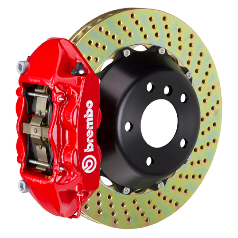 brembo m3 (e90/e92/e93) rear gt bbk 4 piston cast 380x28 2pc rotor drilled-red bmw m3 e92 e9x iconic garage