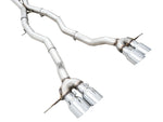 awe tuning track edition cat-back exhaust for bmw g8x m3/m4 - chrome silver tips bmw m3 m4 g80 g82 g8x iconic garage