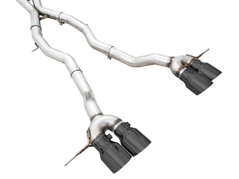 awe tuning track edition cat-back exhaust for bmw g8x m3/m4 - diamond black tips bmw m3 m4 g80 g82 g8x iconic garage