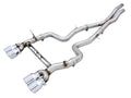 awe tuning bmw f8x m3/m4 track edition cat-back exhaust - chrome silver tips bmw m3 m4 f80 f82 f8x iconic garage