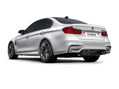 akrapovic bmw m3/m4 (f80/f82) slip-on line (titanium) (req. tips) bmw m3 m4 f80 f82 f8x iconic garage