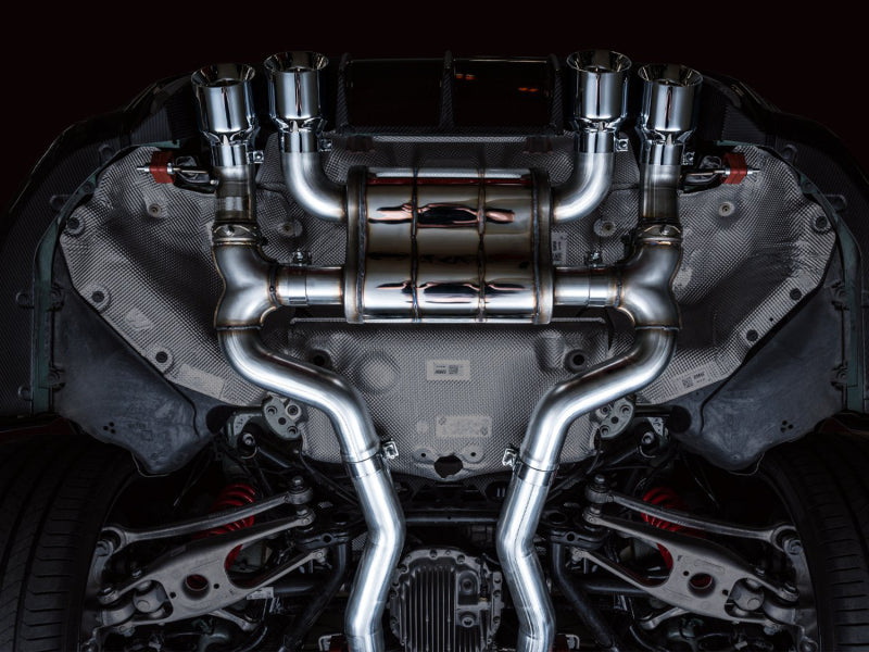 awe tuning switchpath cat-back exhaust for bmw g8x m3/m4 - chrome silver tips bmw m3 m4 g80 g82 g8x iconic garage