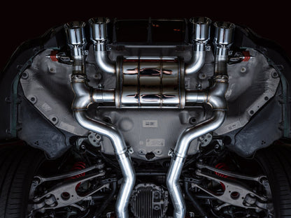 awe tuning switchpath cat-back exhaust for bmw g8x m3/m4 - chrome silver tips bmw m3 m4 g80 g82 g8x iconic garage
