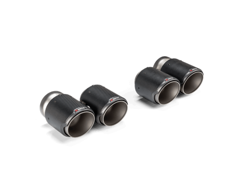 akrapovic 2021+ bmw g87 m2, g80 m3 & g82 m4 classic carbon design tail pipe set bmw m3 m4 g80 g82 g8x iconic garage