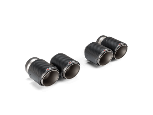 akrapovic 2021+ bmw g87 m2, g80 m3 & g82 m4 classic carbon design tail pipe set bmw m3 m4 g80 g82 g8x iconic garage