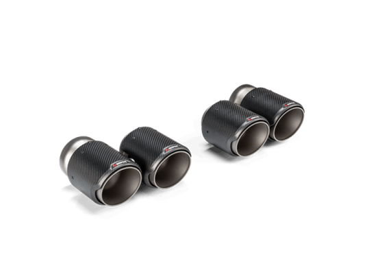 akrapovic 2021+ bmw g87 m2, g80 m3 & g82 m4 classic carbon design tail pipe set bmw m3 m4 g80 g82 g8x iconic garage