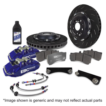 ebc racing bmw m3 (e90/e92/e82) blue apollo-6 calipers 380mm rotors front big brake kit bmw m3 e92 e9x iconic garage