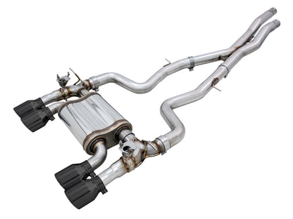 awe tuning bmw f8x m3/m4 switchpath cat-back exhaust - diamond black tips bmw m3 m4 f80 f82 f8x iconic garage