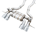 awe tuning switchpath cat-back exhaust for bmw g8x m3/m4 - chrome silver tips bmw m3 m4 g80 g82 g8x iconic garage