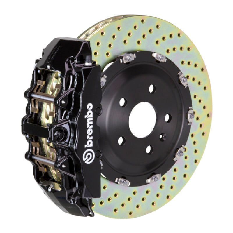 brembo m3 (e90/e92/e93) front gt bbk 6 piston cast 380x34 2pc rotor drilled-black bmw m3 e92 e9x iconic garage