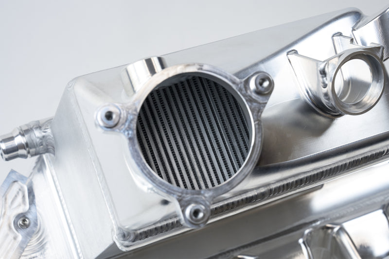 csf bmw m2/m3/m4 s58 comp & non-comp (g8x) charge-air cooler manifold - raw billet bmw m3 m4 g80 g82 g8x iconic garage