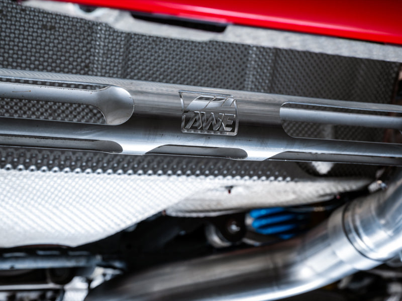 awe tuning bmw f8x m3/m4 track edition cat-back exhaust - diamond black tips bmw m3 m4 f80 f82 f8x iconic garage
