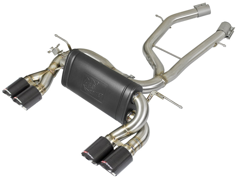 afe mach force-xp 2-1/2in stainless steel axle back exhaust w/cf bmw m3/m4 (f80/82/83) bmw m3 m4 f80 f82 f8x iconic garage