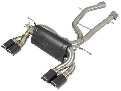 afe mach force-xp 2-1/2in stainless steel axle back exhaust w/cf bmw m3/m4 (f80/82/83) bmw m3 m4 f80 f82 f8x iconic garage