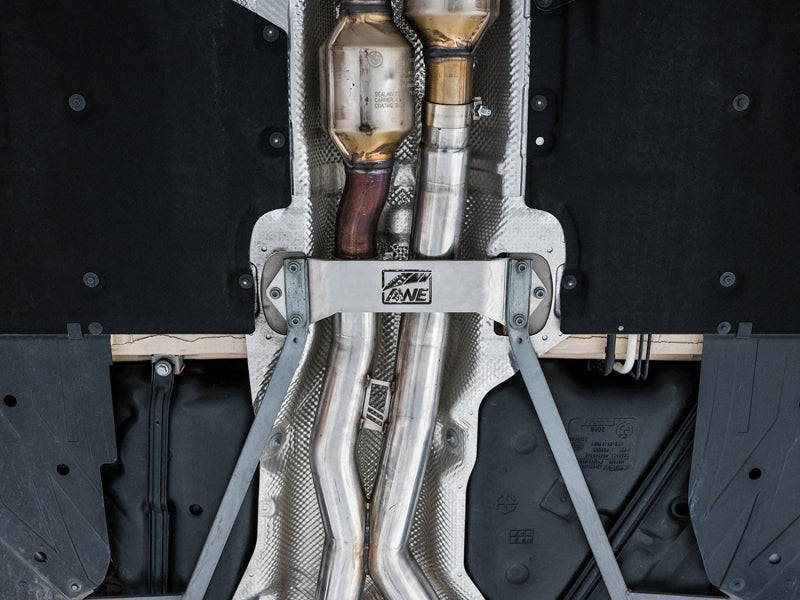 awe tuning bmw f8x m3/m4 track edition cat-back exhaust - chrome silver tips bmw m3 m4 f80 f82 f8x iconic garage