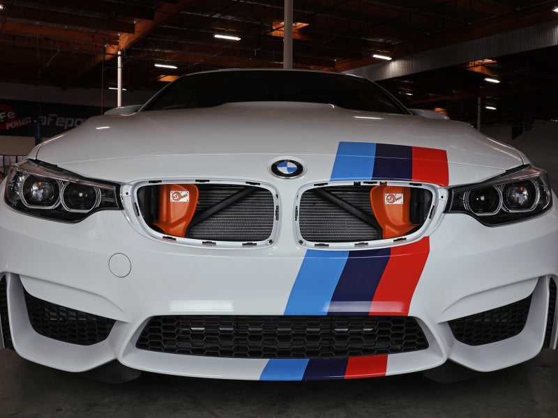 afe magnum force dynamic air scoop bmw m3/ m4 - orange f8x bmw m3 m4 f80 f82 f8x iconic garage