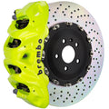 brembo m3 (e90/e92/e93) front gt bbk 6 piston cast 380x34 2pc rotor drilled- fluo. yellow bmw m3 e92 e9x iconic garage