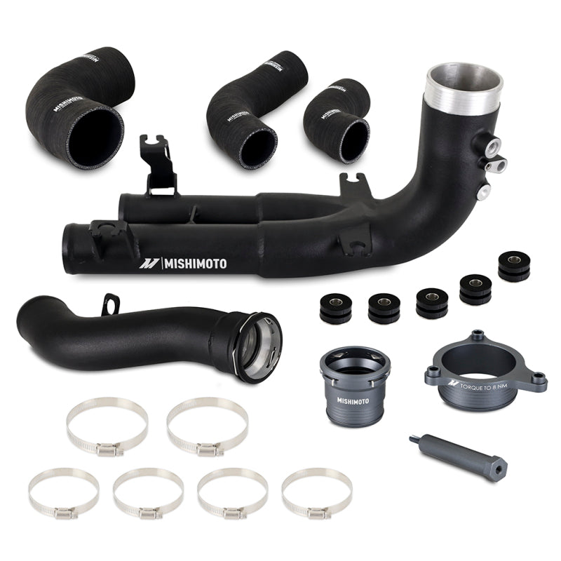 mishimoto 2021+ bmw g8x m3/m4 hot side intercooler charge pipe kit bmw m3 m4 g80 g82 g8x iconic garage