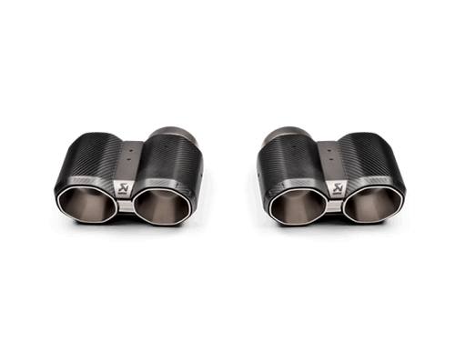 akrapovic 2021+ bmw g87 m2, g80 m3 & g82 m4 octagonal carbon design tail pipe set bmw m3 m4 g80 g82 g8x iconic garage