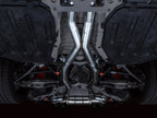 awe tuning switchpath cat-back exhaust for bmw g8x m3/m4 - diamond black tips bmw m3 m4 g80 g82 g8x iconic garage