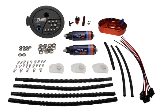 deatschwerks a90/91 toyota supra/g8x bmw m3/m4 fuel pump module w/dual dw420s bmw m3 m4 g80 g82 g8x iconic garage