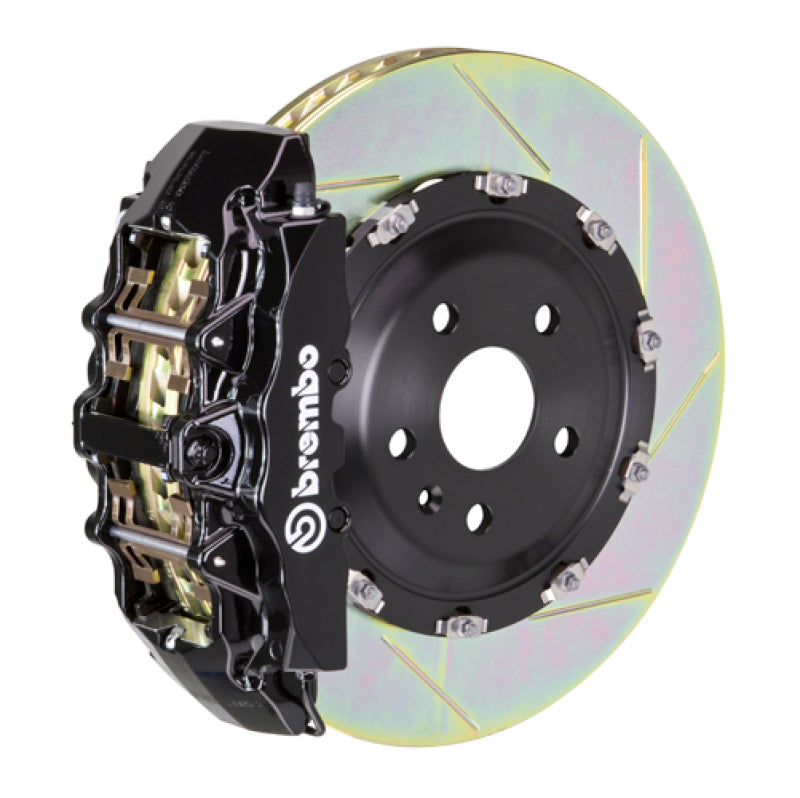 brembo m3 (e90/e92/e93) front gt bbk 6 piston cast 380x34 2pc rotor slotted type-1-black bmw m3 e92 e9x iconic garage