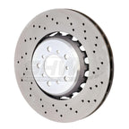 shw bmw m3 right front cross-drilled lightweight brake rotor (34112284810) f8x bmw m3 m4 f80 f82 f8x iconic garage